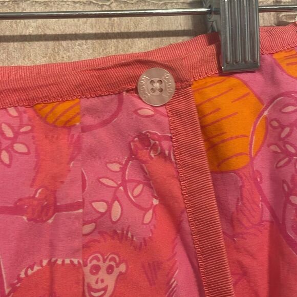 Lilly Pulitzer Vintage Reversible Wrap Skirt 4 Strawberry Barrel of Monkeys - Picture 7 of 8